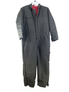 Dickies Quilted-Lined Coveralls 42/44 Short Green Durable Workwear With Pockets